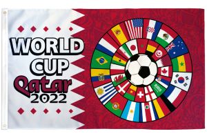 2022 World Cup (Circle) Flag 3x5ft Poly
