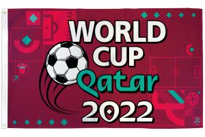 2022 World Cup (Red & Teal) Flag 3x5ft Poly