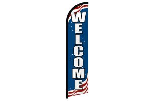 Welcome (Patriotic) Windless Banner Flag