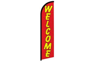 Welcome (Red & Yellow) Windless Banner Flag