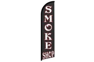 Smoke Shop Black Superknit Polyester Windless Flag Size 11.5ft by 2.5ft