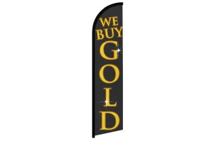 We Buy Gold (Black) Windless Banner Flag