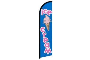 Ice Cream Superknit Polyester Windless Flag Size 11.5ft by 2.5ft
