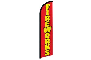 Fireworks (Red) Windless Banner Flag