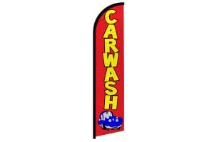 Car Wash (Red) Windless Banner Flag