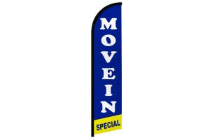 Move In Special Blue Superknit Polyester Windless Flag Size 11.5ft by 2.5ft