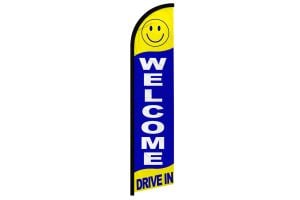 Welcome Drive In Windless Banner Flag