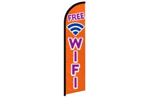 Free Wifi Superknit Polyester Windless Flag Size 11.5ft by 2.5ft