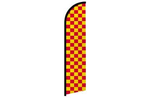 Red & Yellow Checkered Windless Banner Flag