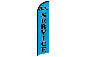 A/C Services Blue Superknit Polyester Windless Flag Size 11.5ft by 2.5ft