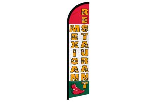 Mexican Restaurant Superknit Polyester Windless Flag Size 11.5ft by 2.5ft