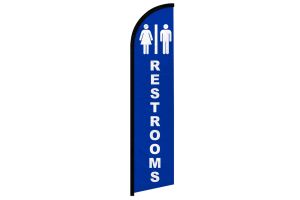 Restrooms Superknit Polyester Windless Flag Size 11.5ft by 2.5ft