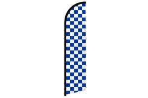 Blue & White Checkered Superknit Polyester Windless Flag Size 11.5ft by 2.5ft