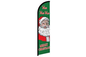 Merry Christmas HoHoHo Superknit Polyester Windless Flag Size 11.5ft by 2.5ft