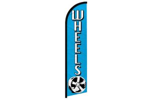 Wheels Blue Superknit Polyester Windless Flag Size 11.5ft by 2.5ft