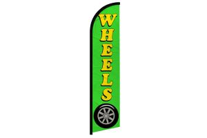 Wheels (Green) Windless Banner Flag