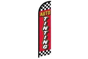 Auto Tinting (Red Checkered) Windless Banner Flag