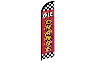 Oil Change (Red Checkered) Windless Banner Flag