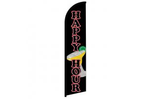 Happy Hour Windless Banner Flag