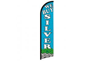 We Buy Silver Windless Banner Flag