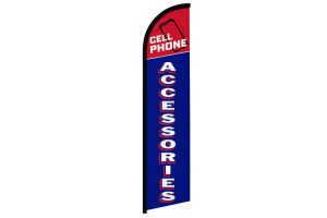 Cell Phone Accessories (Red & Blue) Windless Banner Flag