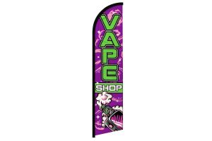 Vape Shop (Purple & Green) Windless Banner Flag