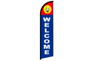 Welcome (Happy Face) Windless Banner Flag