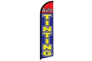 WINDOW TINTING Red Full Curve Top PREMIUM WIDE WINDLESS Advertising Banner Flag 