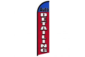 Auto Detailing (Red & Blue) Windless Banner Flag
