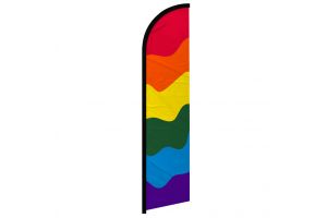 Rainbow Superknit Polyester Windless Flag Size 11.5ft by 2.5ft