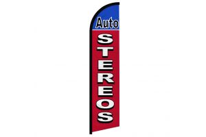 Auto Stereos (Red & Blue) Windless Banner Flag