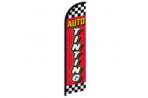Auto Tinting (Red Checkered) Windless Banner Flag