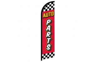 Auto Parts  (Red Checkered) Windless Banner Flag