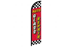 Auto Glass Repair (Red & Yellow) Windless Banner Flag