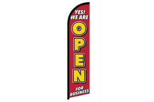 Yes! We Are Open Windless Banner Flag