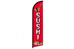 Sushi (Solid Red) Windless Banner Flag