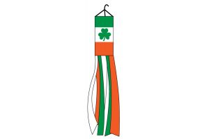 5ft Long Ireland Clover Shiny Polyester Windsock 
