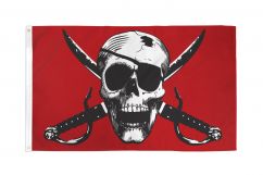 Crimson Pirate Flag 3x5ft Poly
