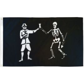 Bart Roberts Pirate Printed Polyester Flag 3ft by 5ft