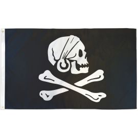 Henry Avery Black Pirate Printed Polyester Flag 3ft by 5ft