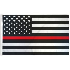 Thin Red Line USA Printed Polyester Flag 3ft by 5ft
