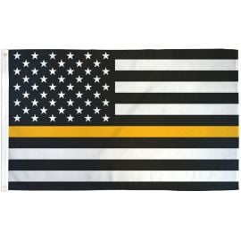 Thin Gold Line USA Printed Polyester Flag 3ft by 5ft