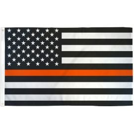 Thin Orange Line USA Printed Polyester Flag 3ft by 5ft
