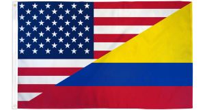 USA/Colombia Combination Flag 3x5ft Poly