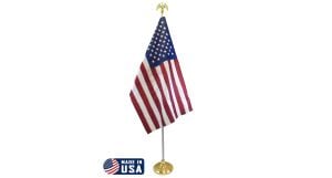 8ft Indoor Pole and American Made USA Flag Kit