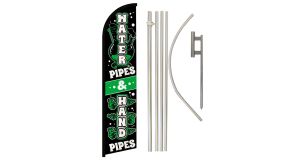 Water & Hand Pipes Windless Banner Flag & Pole Kit