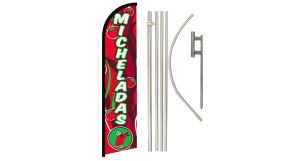 Micheladas Windless Banner Flag & Pole Kit