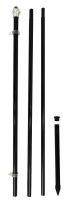 10ft Aluminum (Black) Outdoor Pole with Ground Spike