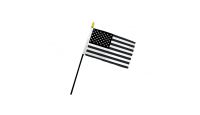 Black & White USA 4x6in Stick Flag