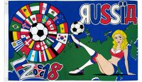 World Cup 2018 Girl Printed Polyester Flag 3ft by 5ft